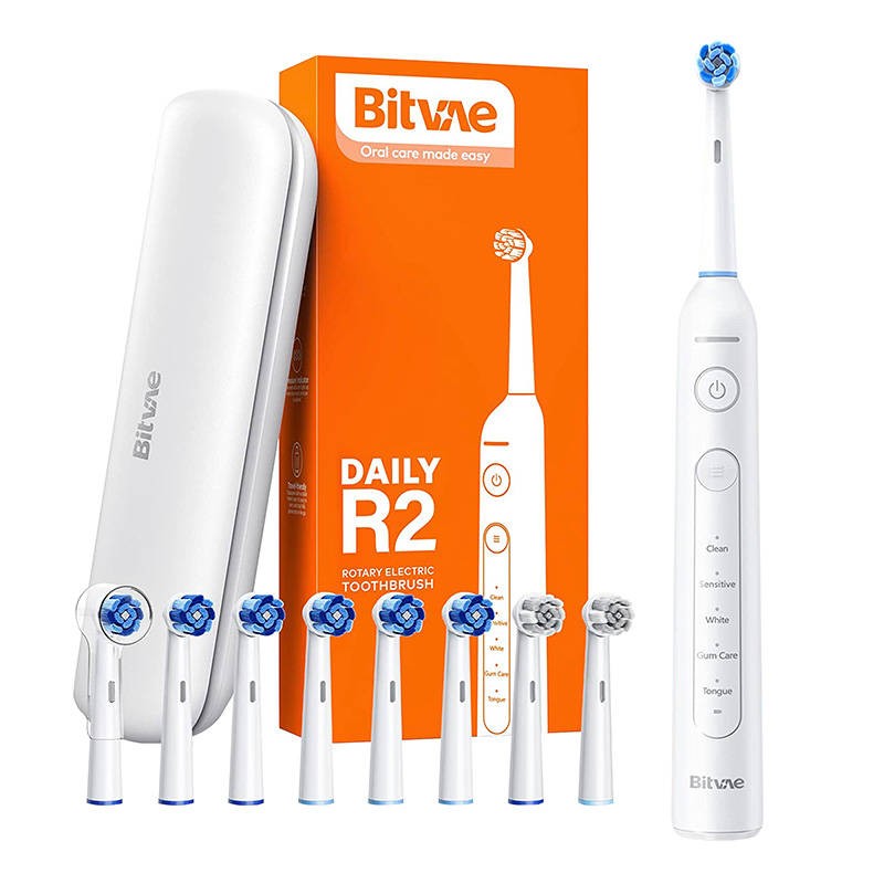 Sonic toothbrush with tips set and travel case Bitvae R2 (white)