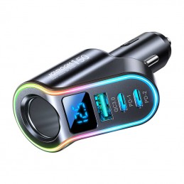 Car charger Joyroom JR-CL21, 4-in-1, 1x USB QC3.0, 2x USB-C PD 150W (black)