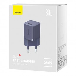 Mini wall charger Baseus GaN5 30W (purple)