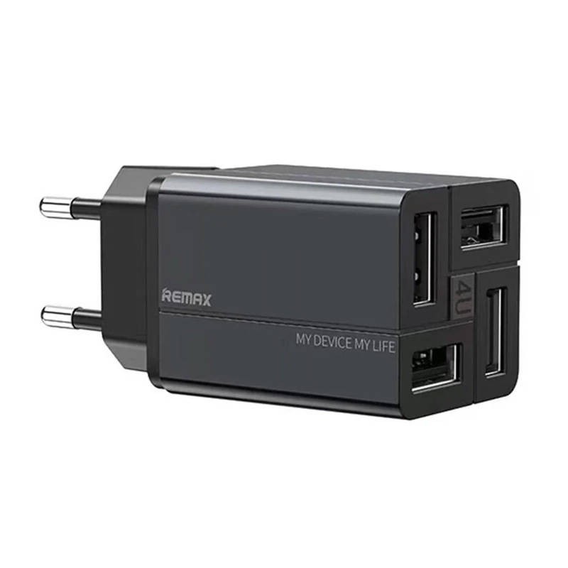 Wall charger Remax, RP-U43, 4x USB, 3.4A (black)