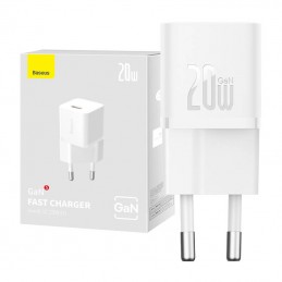 Mini wall charger Baseus GaN5 20W (white)