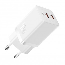 Wall Charger Baseus GaN5 40W, 2x USB C (White)