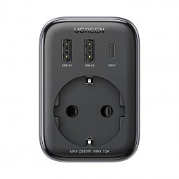 Travel adapter EU to UK plug UGREEN CD314 2xUSB-A, 1xUSB-C