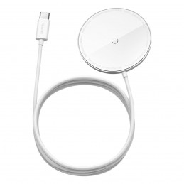 Baseus Simple Mini magnetic induction wireless charger, MagSafe, 15W (white)