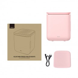 Mini fridge Baseus Igloo with heating function, 6L, 230V (pink)