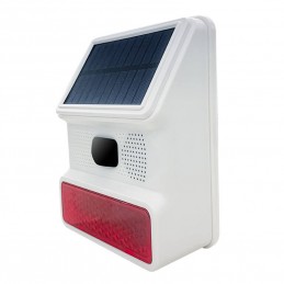 Wireless outdoor solar powered strobe light siren PGST PE-523