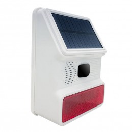 Wireless outdoor solar powered strobe light siren PGST PE-523