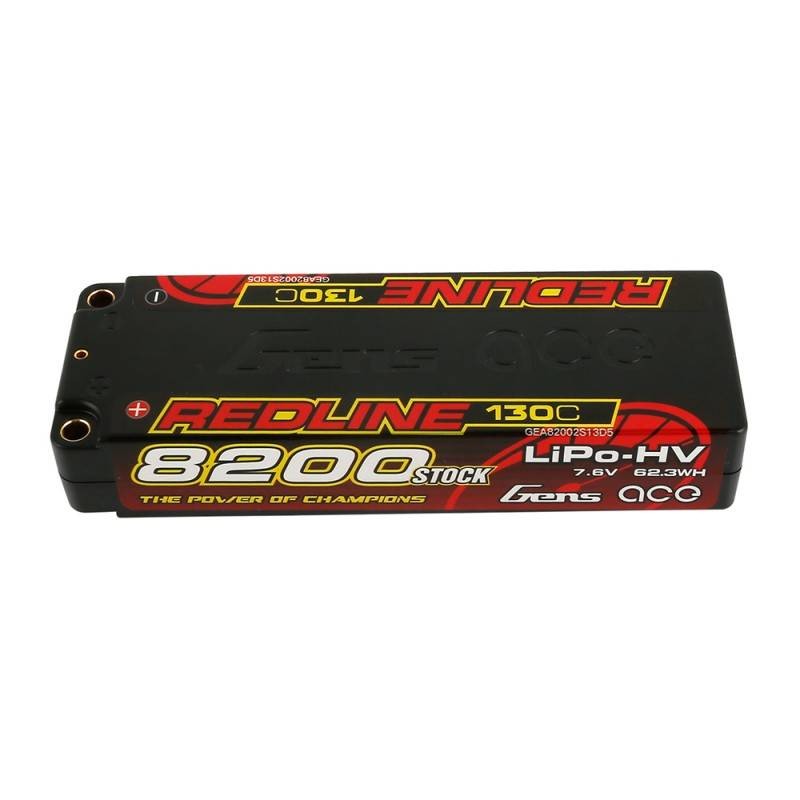 Gens Ace Redline 8200mAh 7.6V 130C 2S1P HardCase HV Battery