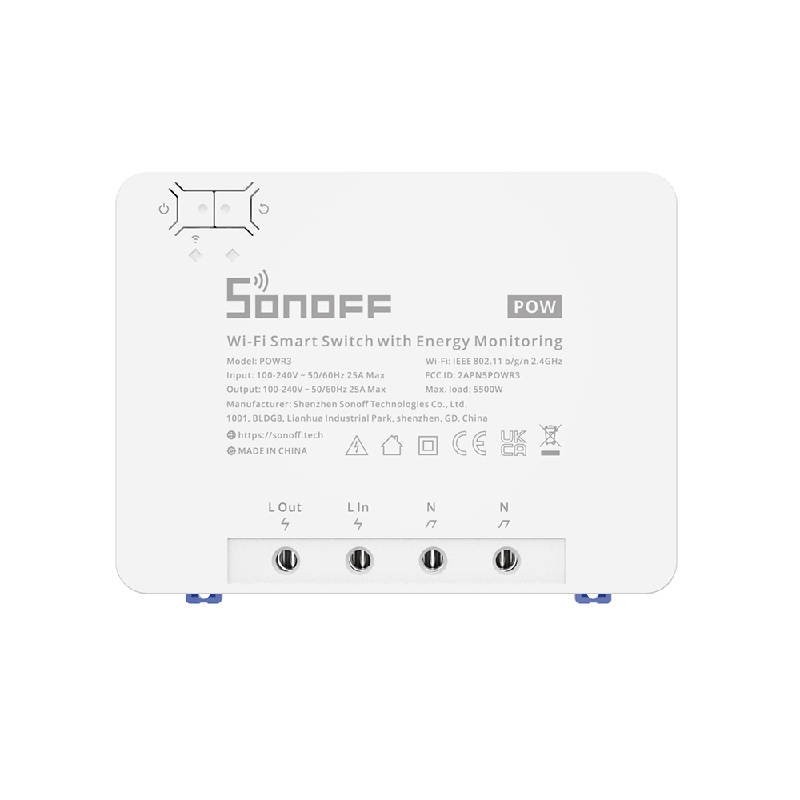 Smart Wi-Fi switch with Energy Monitoring Sonoff POWR3 (25A/5500W)