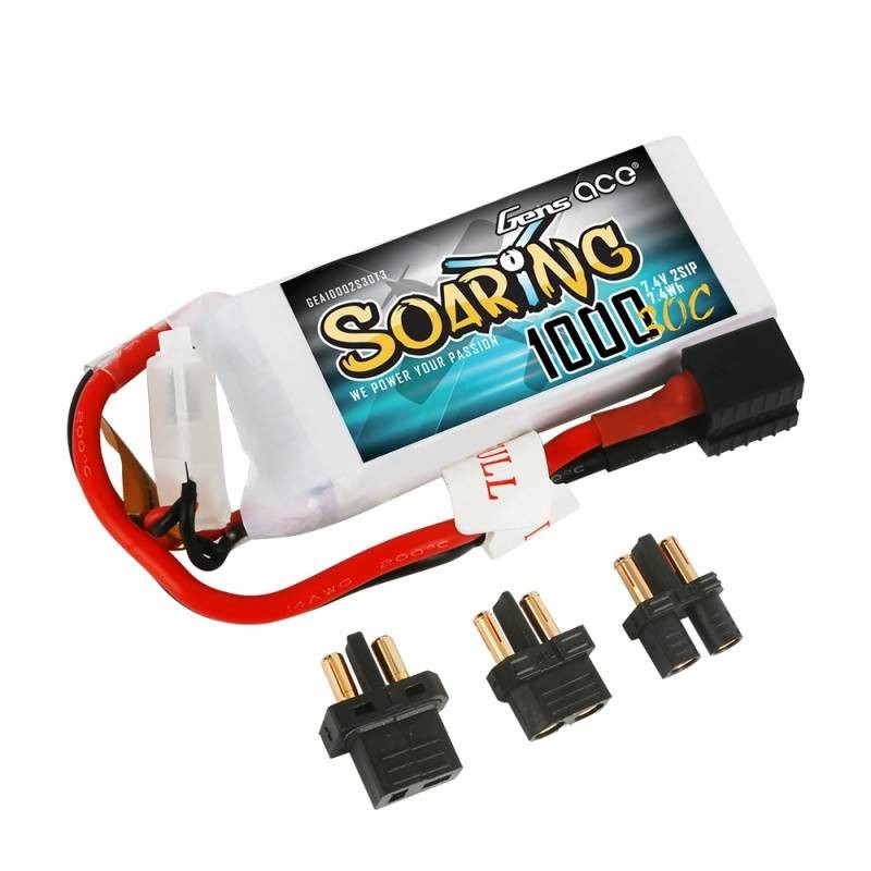 Battery Gens Ace Soaring 1000mAh 7.4V 30C 2S1P EC3/XT60/T-Plug