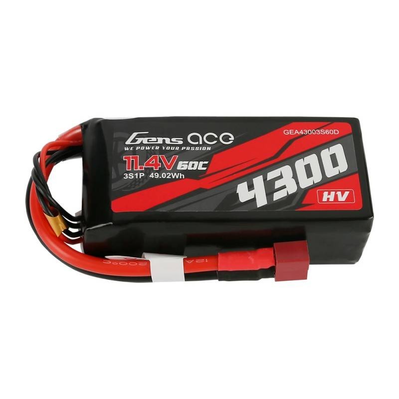 BatteryGens Ace 4300mAh 11.4V 60C 3S1P T-Plug