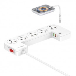 Power strip with organizer, 5x AC, 3x USB, LDNIO SN5310W (white)