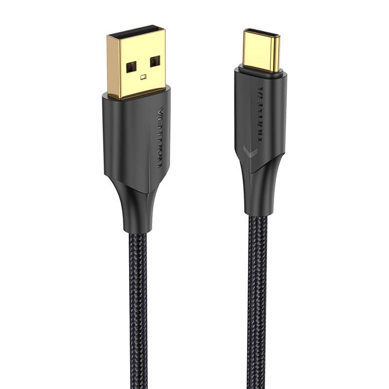 Charging Cable USB 2.0 to USB-C Vention CTFBF LED 3A 1m (black)