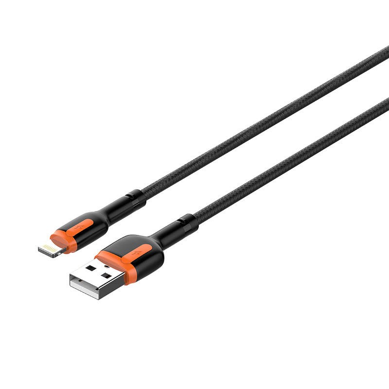 LDNIO LS532, USB - Lightning 2m Cable (Grey-Orange)