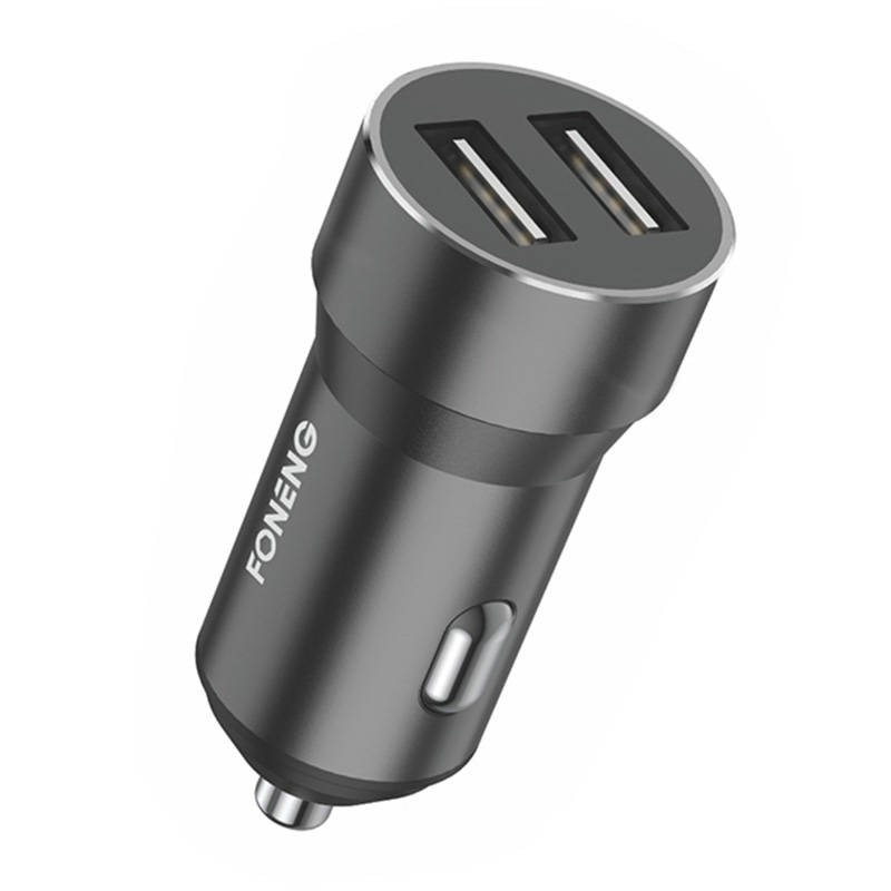 Metal car charger dual USB Foneng C08 2.4A (black)