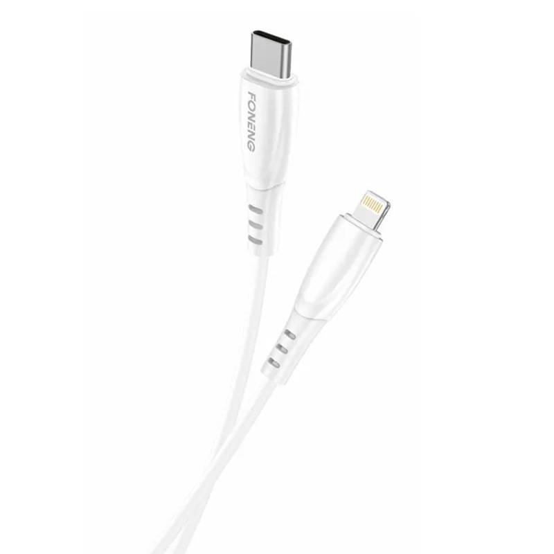 USB cable for Lightning Foneng X75, 3A, 1m (white)