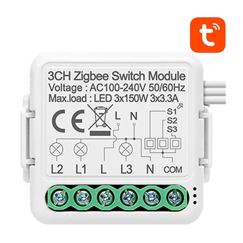 Smart Switch Module ZigBee Avatto N-ZWSM01-3 TUYA