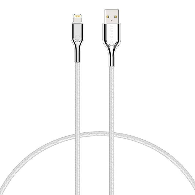 Cable Lightning to USB Cygnett Armoured 2.4A 12W 0,1m (white)