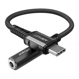 Adapter USB-C to mini jack 3,5mm Acefast C1-07 18cm (black)