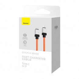 Fast Charging cable Baseus USB-C to Coolplay Series 1m, 20W (orange)