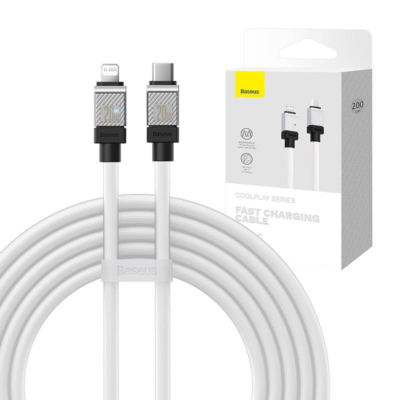 Fast Charging cable Baseus USB-C to Coolplay Series 2m, 20W (white)