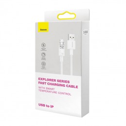 Fast Charging Cable Baseus Explorer  USB to Lightning 2.4A 1M (white)