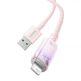 Fast Charging cable Baseus USB-A to Lightning Explorer Series 1m, 2.4A (pink)