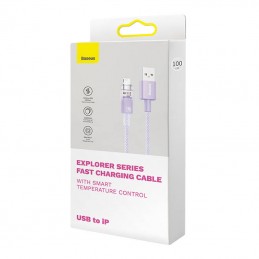 Fast Charging cable Baseus USB-A to Lightning  Explorer Series 2m, 2.4A (purple)