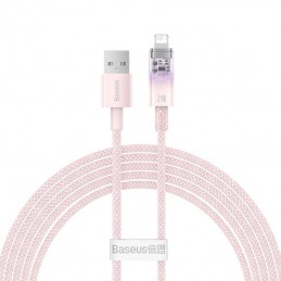 Fast Charging cable Baseus USB-A to Lightning  Explorer Series 2m, 2.4A (pink)