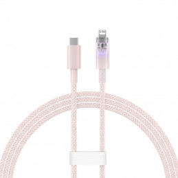 Fast Charging cable Baseus USB-C to Lightning  Explorer Series 1m, 20W (pink)