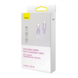 Fast Charging cable Baseus USB-C to Lightning  Explorer Series 2m, 20W (purple)