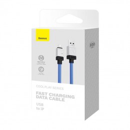 Fast Charging cable Baseus USB-A to Lightning Coolplay Series 1m, 2.4A (white)