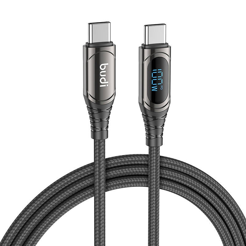 Cable 2xUSB-C Budi 229TT, 100W, 1.5m (black)