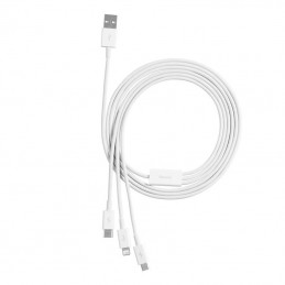 Quick Charge USB to M+L+C  Baseus Superior Data 3.5A 1m (White)