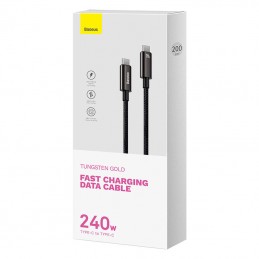 USB-C to USB-C cable Baseus Tungsten Gold 240W 2 m (black)