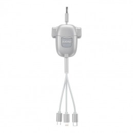 USB cable Dudao L8PRO 3-in-1 USB-C / Lightning / Micro 3A, 1.1m (silver)