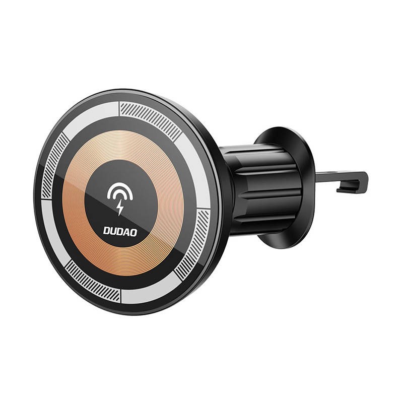 Magnetic car holder Dudao F12MAX with Qi induction charger, 15W (black)