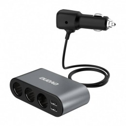 Car charger Dudao R1Pro, 2x USB, 3x lighter socket 12V (black)