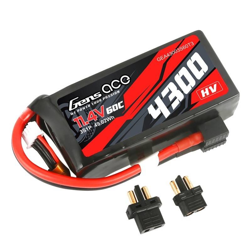 Battery Gens Ace 4300mAh 11.4V 60C 3S1P z XT60/T-Plug