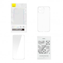 Case Baseus Crystal Series for iPhone 12 (clear) + tempered glass + cleaning kit