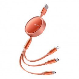 Cable USB Mcdodo CA-7252 3in1 retractable 1,2m (orange)