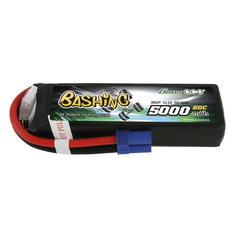 Gens Ace Bashing 5000mAh 11.1V 3S1P 60C EC5 LiPo Battery