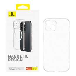 Magnetic Phone Case for iPhone 15 Baseus OS-Lucent Series (Clear)