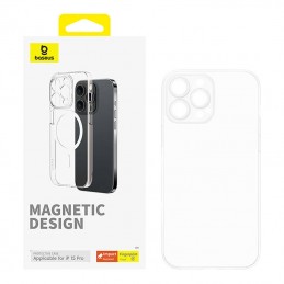 Magnetic Phone Case for iPhone 15 Pro Baseus OS-Lucent Series (Clear)