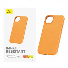 Phone Case for iPhone 15 Baseus Fauxther Series (Orange)