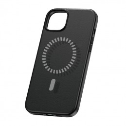 Magnetic Phone Case for iPhone 15 Baseus Fauxther Series (Black)