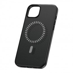 Magnetic Phone Case for iPhone 15 Pro Baseus Fauxther Series (Black)