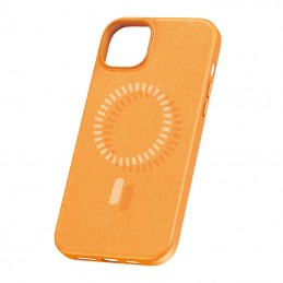 Magnetic Phone Case for iPhone 15 Baseus Fauxther Series (Orange)