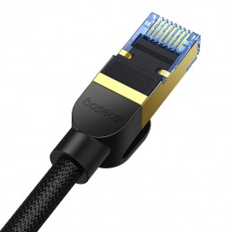 Braided network cable cat.7 Baseus Ethernet RJ45, 10Gbps, 2m (black)