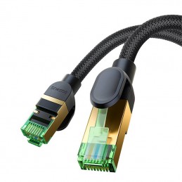 Braided network cable cat.8 Baseus Ethernet RJ45, 40Gbps, 1m (black)